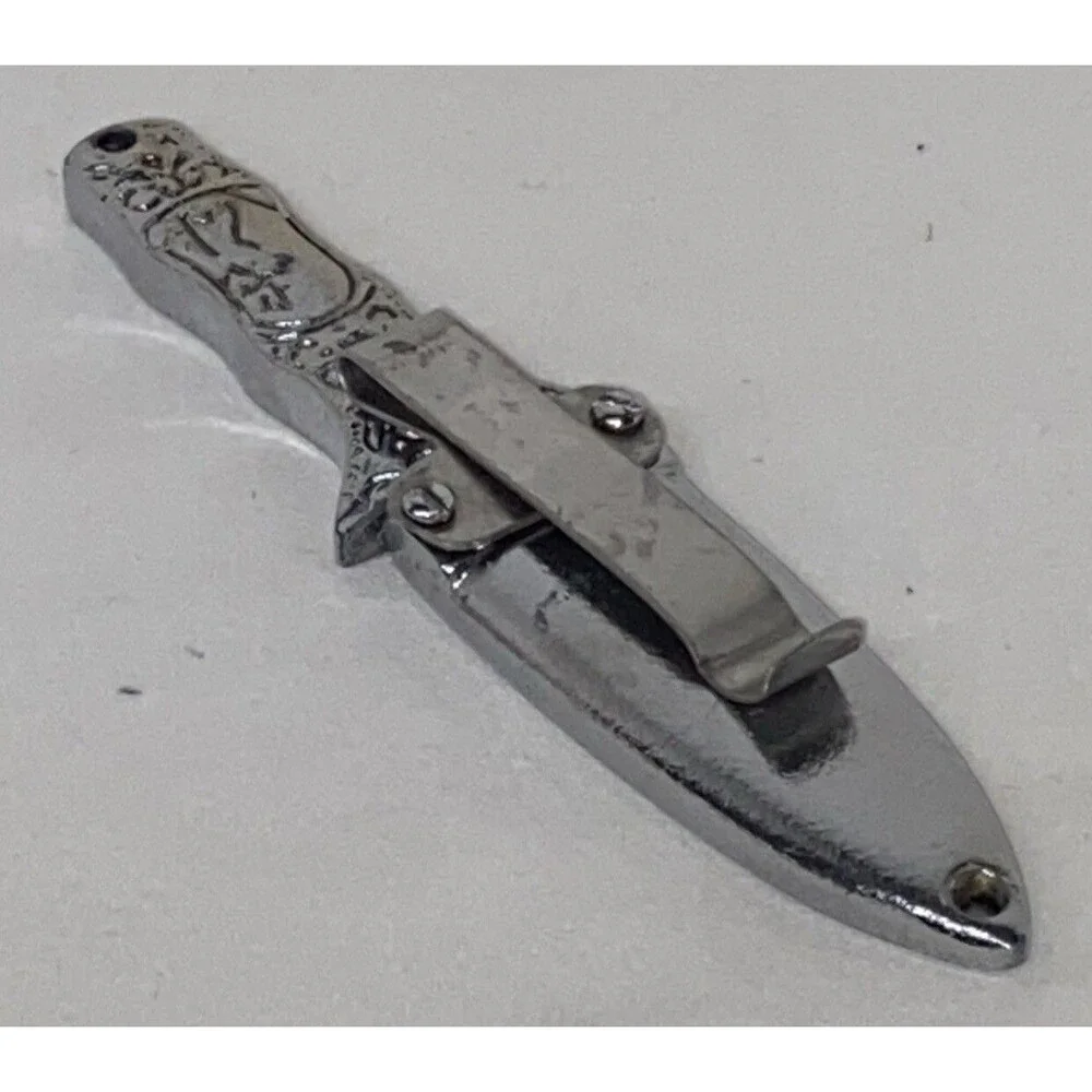Boot Knife Stainless Steel Blade Engraved Metal Handle & Sheath IN BOX